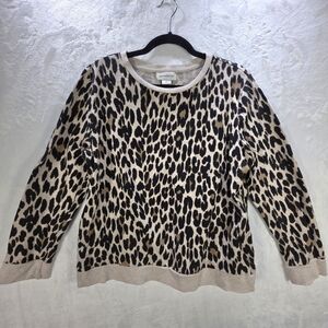 Liz Claiborne Animal Print Crew Neck Sweater Size XL